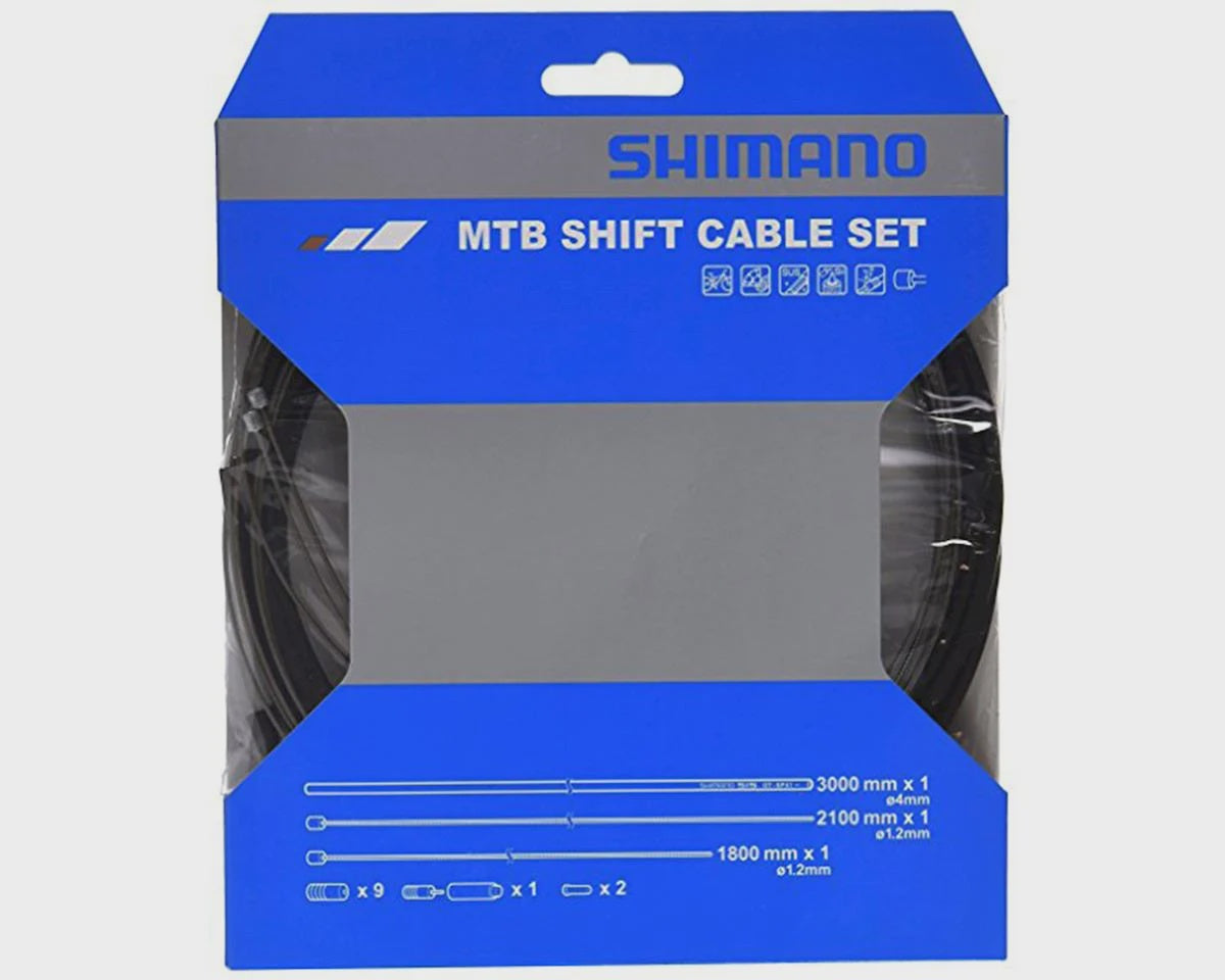 Shimano MTB Derailleur Cable & Housing Set (BLACK) (STAINLESS) (1.2MM) (1800/2100MM)