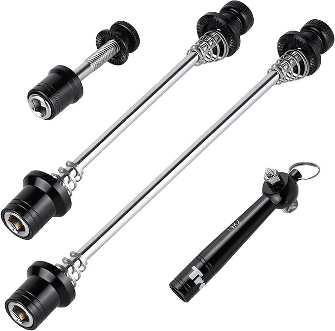 Bike Bicycle Wheel Hub Non Quick Release Lock Skewers Set