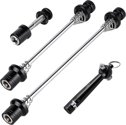 Bike Bicycle Wheel Hub Non Quick Release Lock Skewers Set